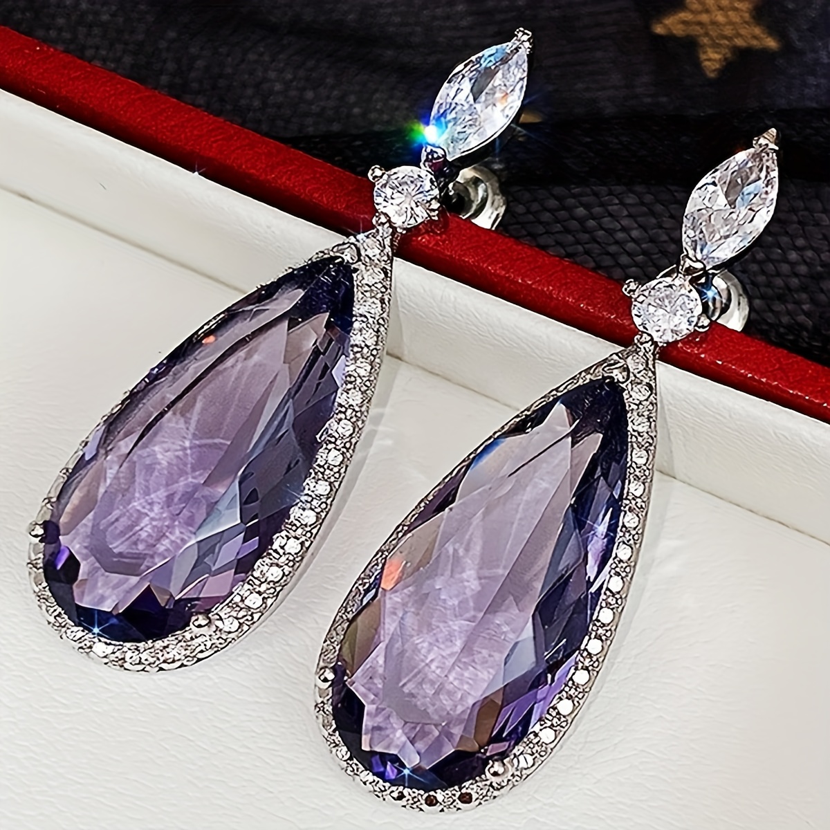 Luxury Women's Water Drop Shape Earrings, Elegant Design